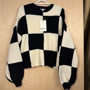 merci nwt size small check sweater